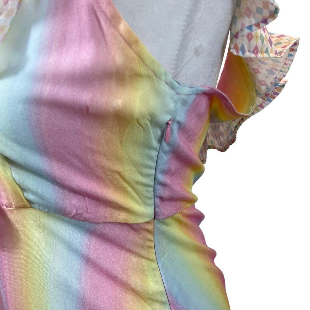 New With Tags All Things Mochi Amanda Dress In Pink Rainbow Size Medium — image 6 of 8